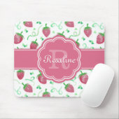 Strawberry-Muster mit Monogramm Mousepad (Mit Mouse)