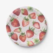 Strawberry-Muster Pappteller (Vorderseite)