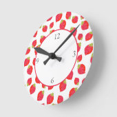 Strawberry-Muster Runde Wanduhr (Winkel)