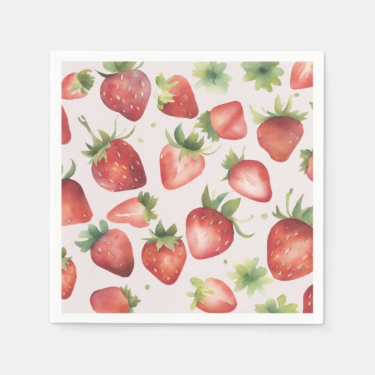 Strawberry-Muster Serviette (Vorderseite)