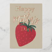 Strawberry-Muttertag Folien Feiertagskarte (Vorderseite)