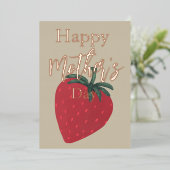 Strawberry-Muttertag Folien Feiertagskarte (Stehend vorne)