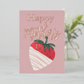 Strawberry-Muttertag Folien Feiertagskarte (Stehend vorne)
