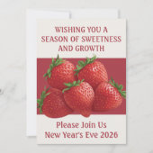 Strawberry New Year's Eve Berry Einladung (Vorderseite)