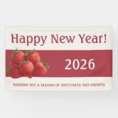Strawberry New Year's Eve Red Banner (Horizontal)