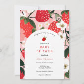 Strawberry Niedlich Berry Sweet Baby Dusche Einladung (Vorderseite)