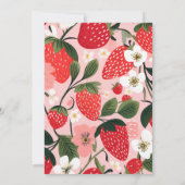 Strawberry Niedlich Berry Sweet Baby Dusche Einladung (Rückseite)