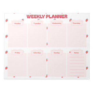 Strawberry Niedlich Weekly Planer Desk Notizblock