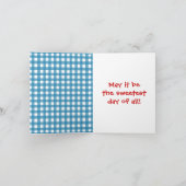 Strawberry on Blue Gingham Karte (Innenseite)