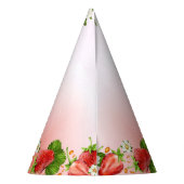 Strawberry ONE erste Geburtstagsparty Partyhütchen (Rückseite)