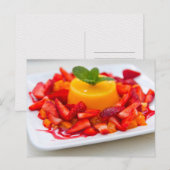 STRAWBERRY ORANGE DESSERT POSTCROSSING POSTKARTE (Vorne/Hinten)