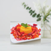 STRAWBERRY ORANGE DESSERT POSTCROSSING POSTKARTE (Stehend Vorderseite)
