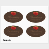 Strawberry Ovaler Aufkleber (Blatt)