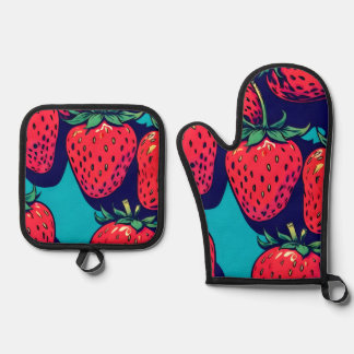 Strawberry oven mits ofenhandschuh & Topflappen-Set