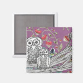 Strawberry Owls Magnet (Vorderseite/Rückseite)