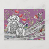 Strawberry Owls Postkarte (Vorderseite)