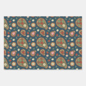 Strawberry Paisley Muster Wrapping Paper Sheets Geschenkpapier Set (Vorderseite)