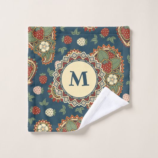 Strawberry Paisley Pattern Badetuch Set (Waschlappen)