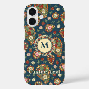 Strawberry Paisley Pattern iPhone 16 Hülle
