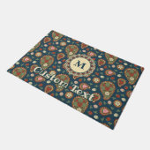 Strawberry Paisley Pattern Doormat Fußmatte (Schrägansicht)