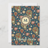 Strawberry Paisley Pattern Einladung (Vorderseite)