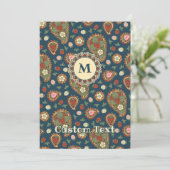 Strawberry Paisley Pattern Einladung (Stehend Vorderseite)