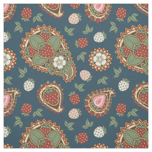 Strawberry Paisley Pattern Fabric Stoff (Muster)