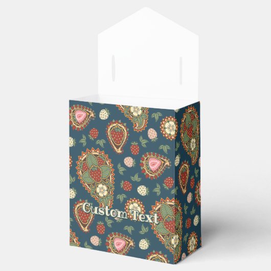 Strawberry Paisley Pattern Gevor Box Geschenkschachtel (Geöffnet)