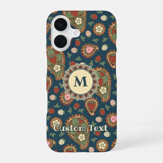 Strawberry Paisley Pattern iPhone 16 Hülle (Rückseite)