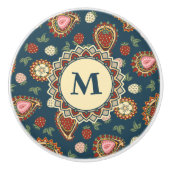 Strawberry Paisley Pattern Keramik Knob Keramikknauf (Vorderseite)