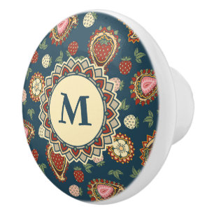Strawberry Paisley Pattern Keramik Knob Keramikknauf