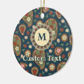 Strawberry Paisley Pattern Keramik Ornament (Links)