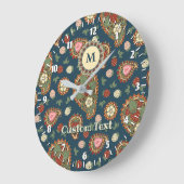 Strawberry Paisley Pattern Large Clock Große Wanduhr (Winkel)