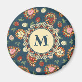 Strawberry Paisley Pattern Magnet (Vorne)