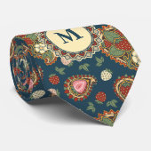 Strawberry Paisley Pattern Neck Tie Krawatte (Gerollt)