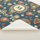 Strawberry Paisley Pattern Sherpa Blanket Sherpadecke (3/4)