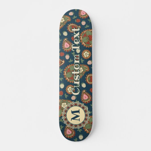 Strawberry Paisley Pattern Skateboard (Vorne)