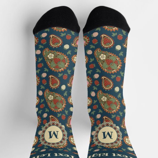 Strawberry Paisley Pattern Socks Socken (Oben)