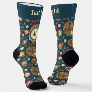 Strawberry Paisley Pattern Socks Socken