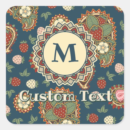 Strawberry Paisley Pattern Sticker (Vorderseite)