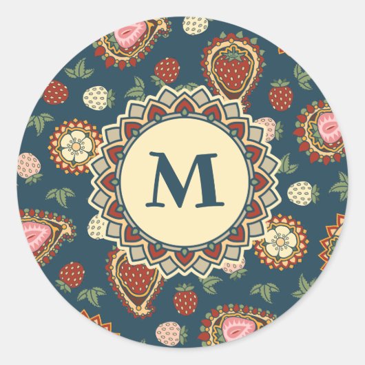 Strawberry Paisley Pattern Sticker (Vorderseite)