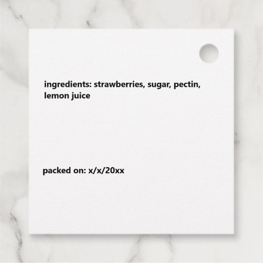 Strawberry Pals Funny Cartoon Jam Pie and more Geschenkanhänger (Rückseite)