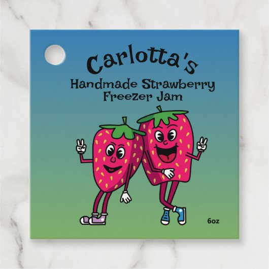 Strawberry Pals Funny Cartoon Jam Pie and more Geschenkanhänger (Vorderseite)