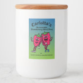Strawberry Pals Funny Cartoon Jam Pie and more Lebensmitteletikett (Vorderseite)