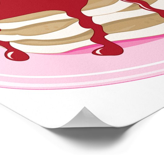 Strawberry Pancakes Poster (Ecke)