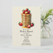 Strawberry Pancakes Stack Bridal Brunch Dusche Einladung (Stehend Vorderseite)