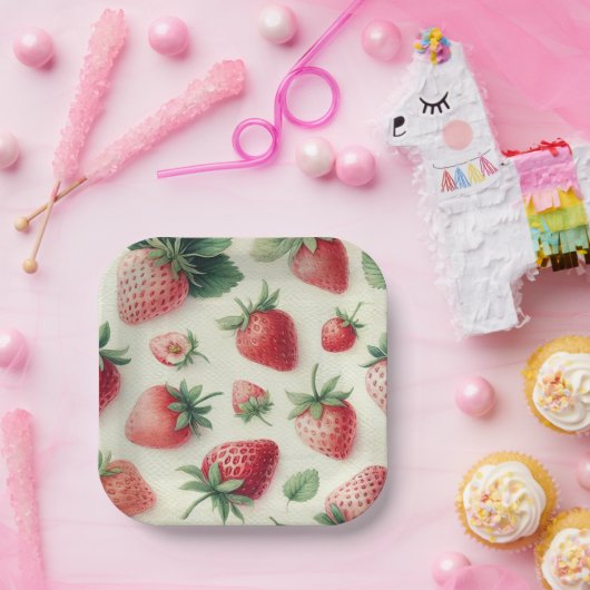 Strawberry Pancakes Stack Bridal Brunch Dusche Pappteller (Party)