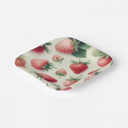 Strawberry Pancakes Stack Bridal Brunch Dusche Pappteller (Gewinkelt)