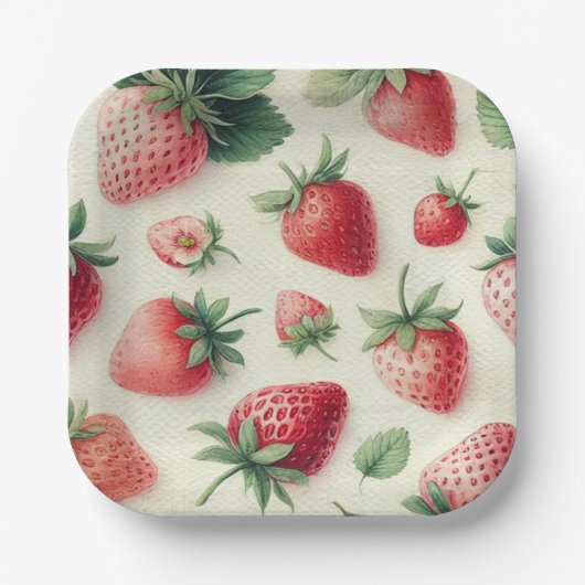 Strawberry Pancakes Stack Bridal Brunch Dusche Pappteller (Vorderseite)