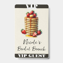 Strawberry Pancakes Stack Bridal Brunch VIP Pass Ausweis